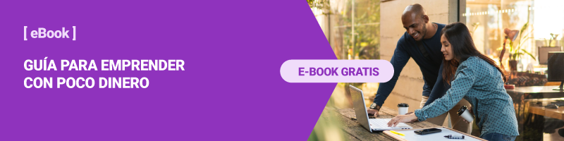 Banner de eBook Guía para emprender con poco dinero